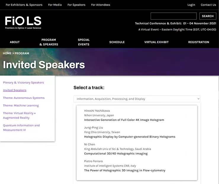 Invited talk at FiO Congress 2021, Virtual, Canada